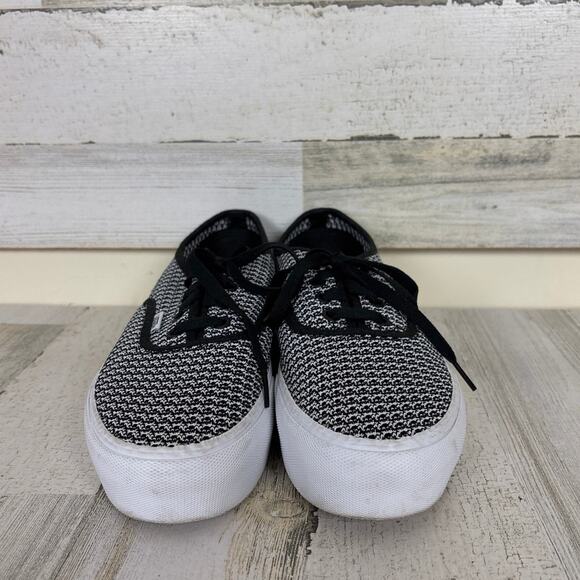 Vans Women’s 10.5 The Authentic Platform 2.0 Black White Canvas Sneakers New - Picture 3 of 8